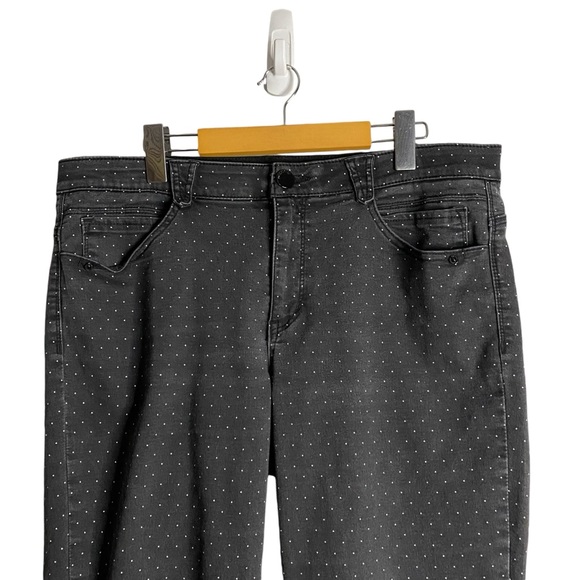 Democracy Women's Black Polka Dot Crop Denim Jeans - Picture 2 of 9